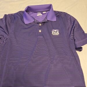 PGA Tour Men's Polo Shirt in Purple Stripes